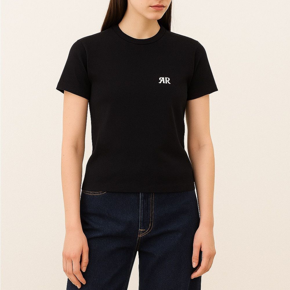 ROSEANNA Paris Logo Tee Black Cotton XS EU 34 Minimal Designer T-Shirt